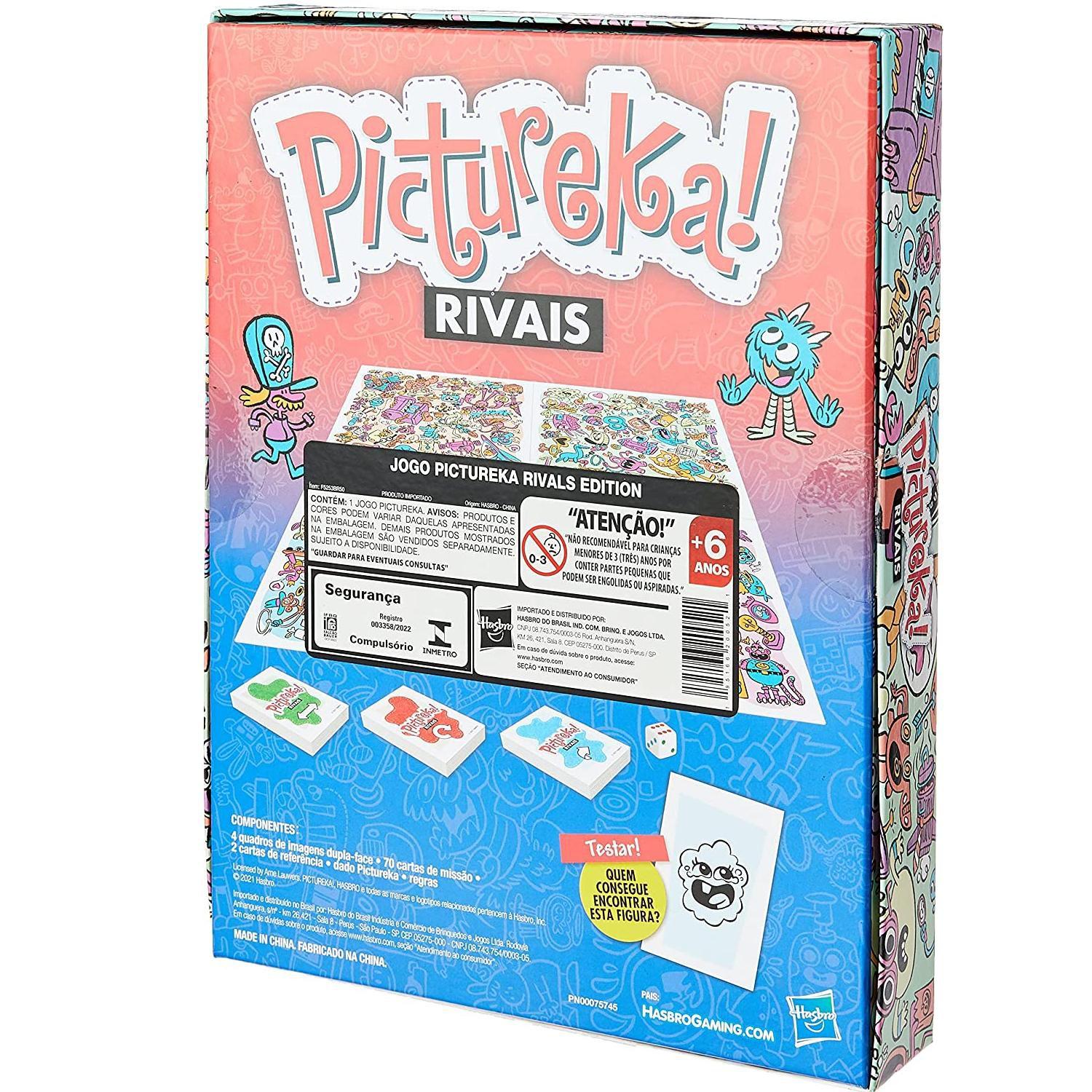 Jogo de Tabuleiro - Pictureka Rivals Edition - 4 Cartelas - 2 Jogadores -  Hasbro