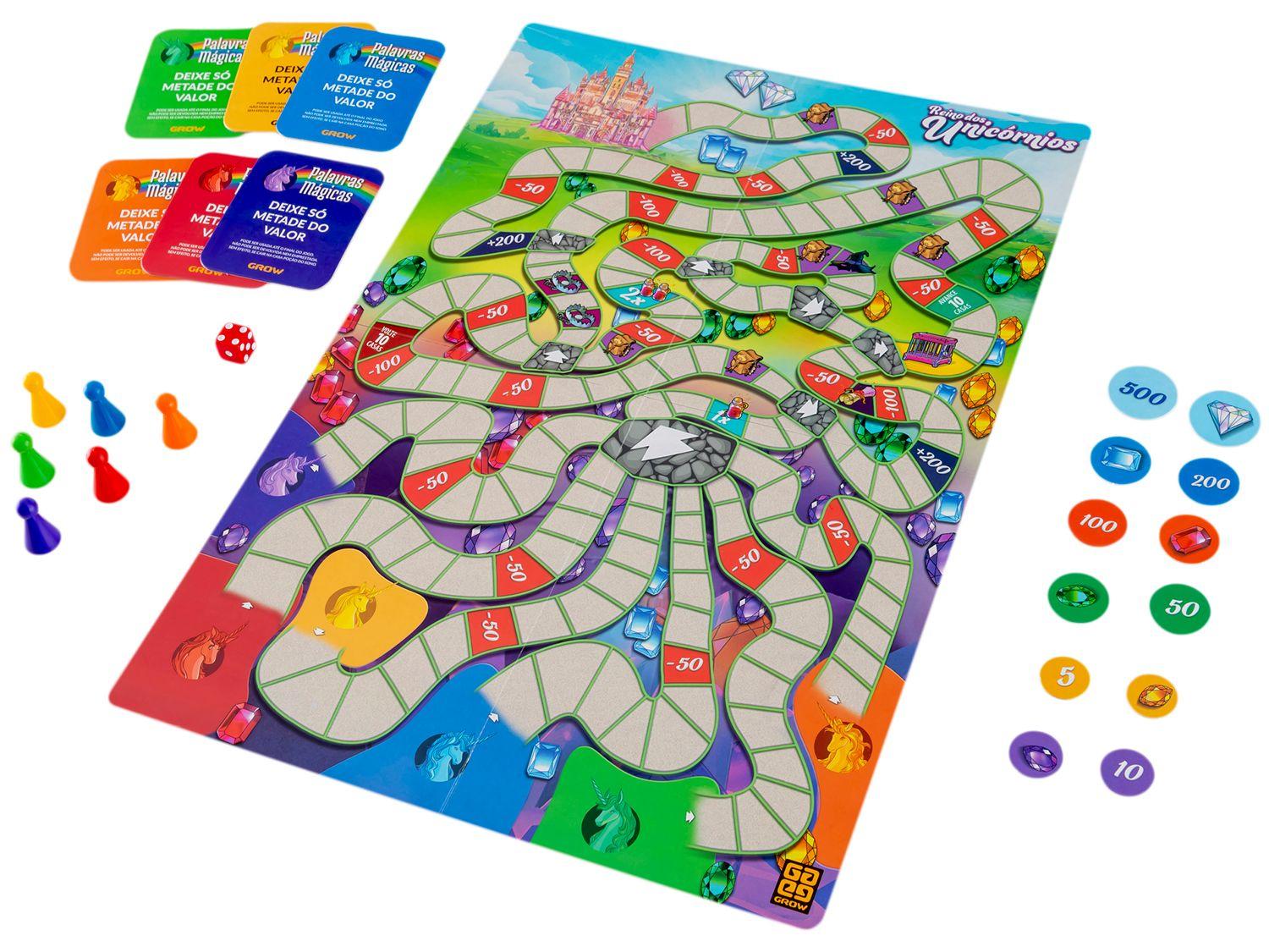 Jogo Reino dos Unicórnios de Tabuleiro Grow