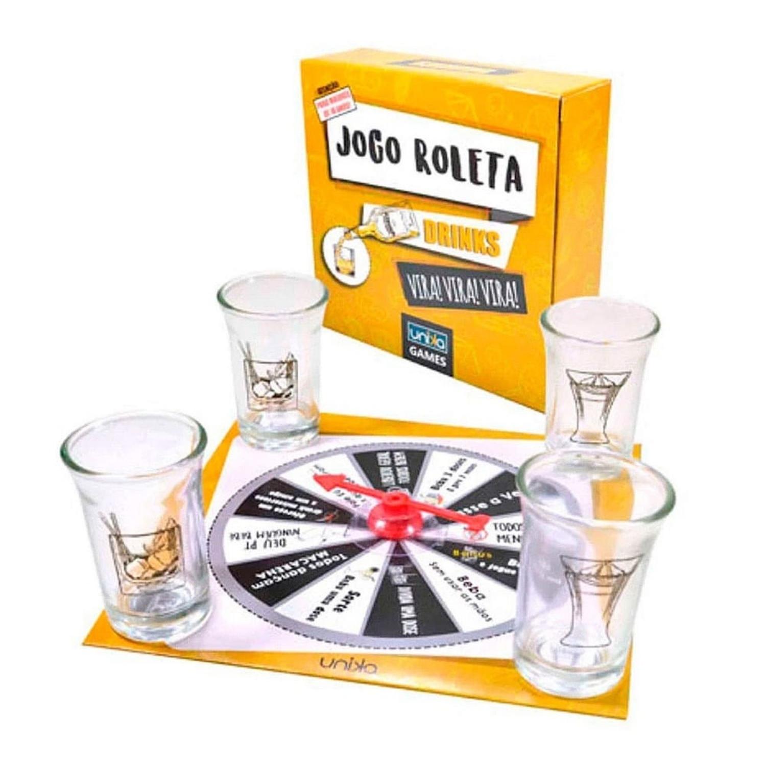 Jogo Roleta Shot Beber Drink Diversão Laranja E Preto