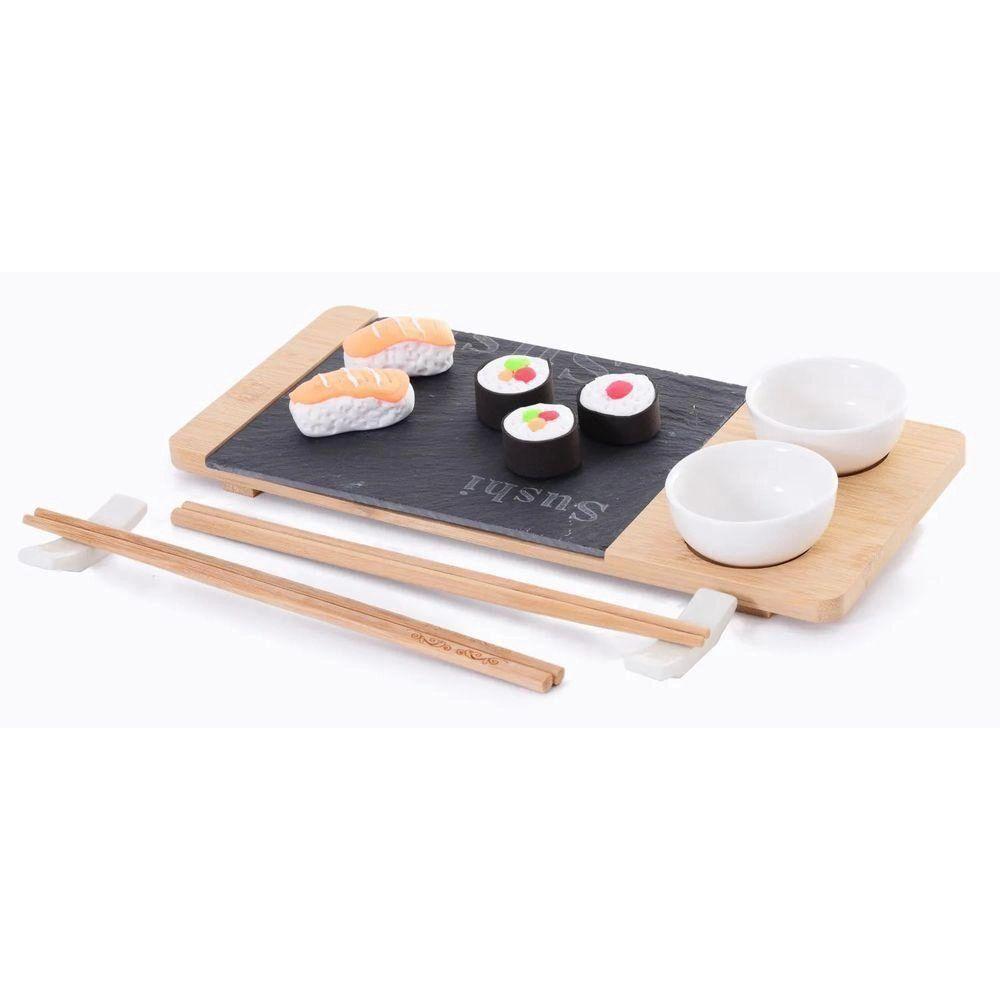 Jogo Jantar Sushi 6 Peças Cerâmica Comida Japonesa 2 Pessoas