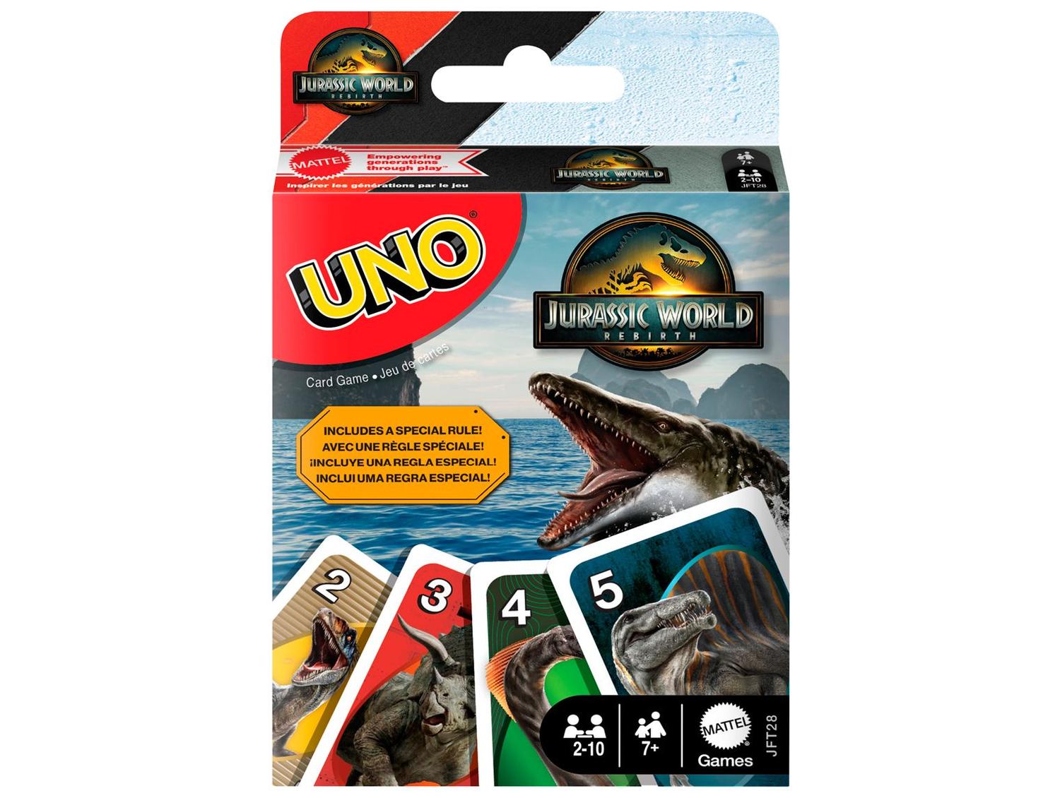 Jogo UNO Jurassic World: Rebirth Mattel 112 Cartas