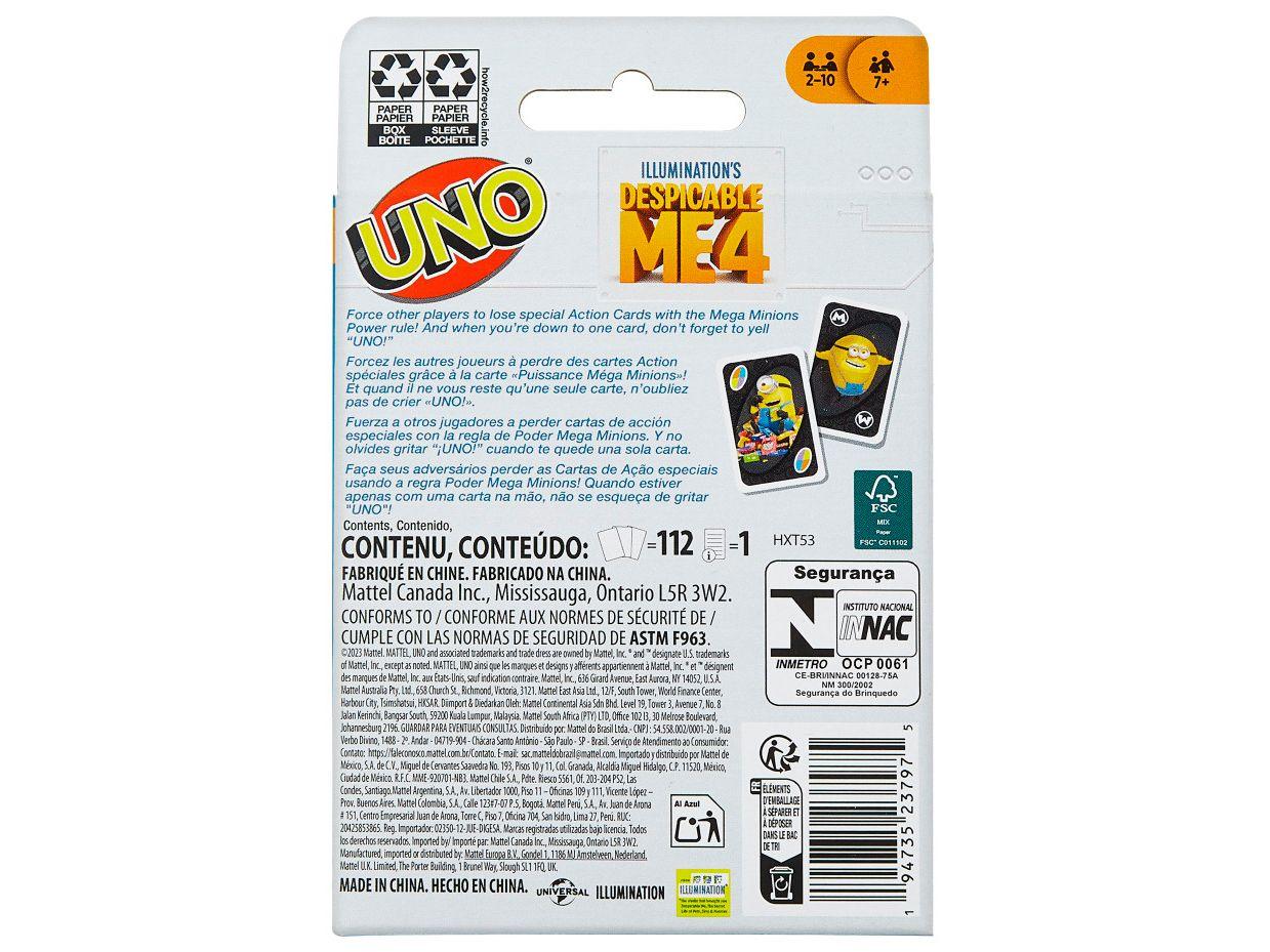 Jogo Uno Meu Malvado Favorito 4 Mattel 113 Cartas