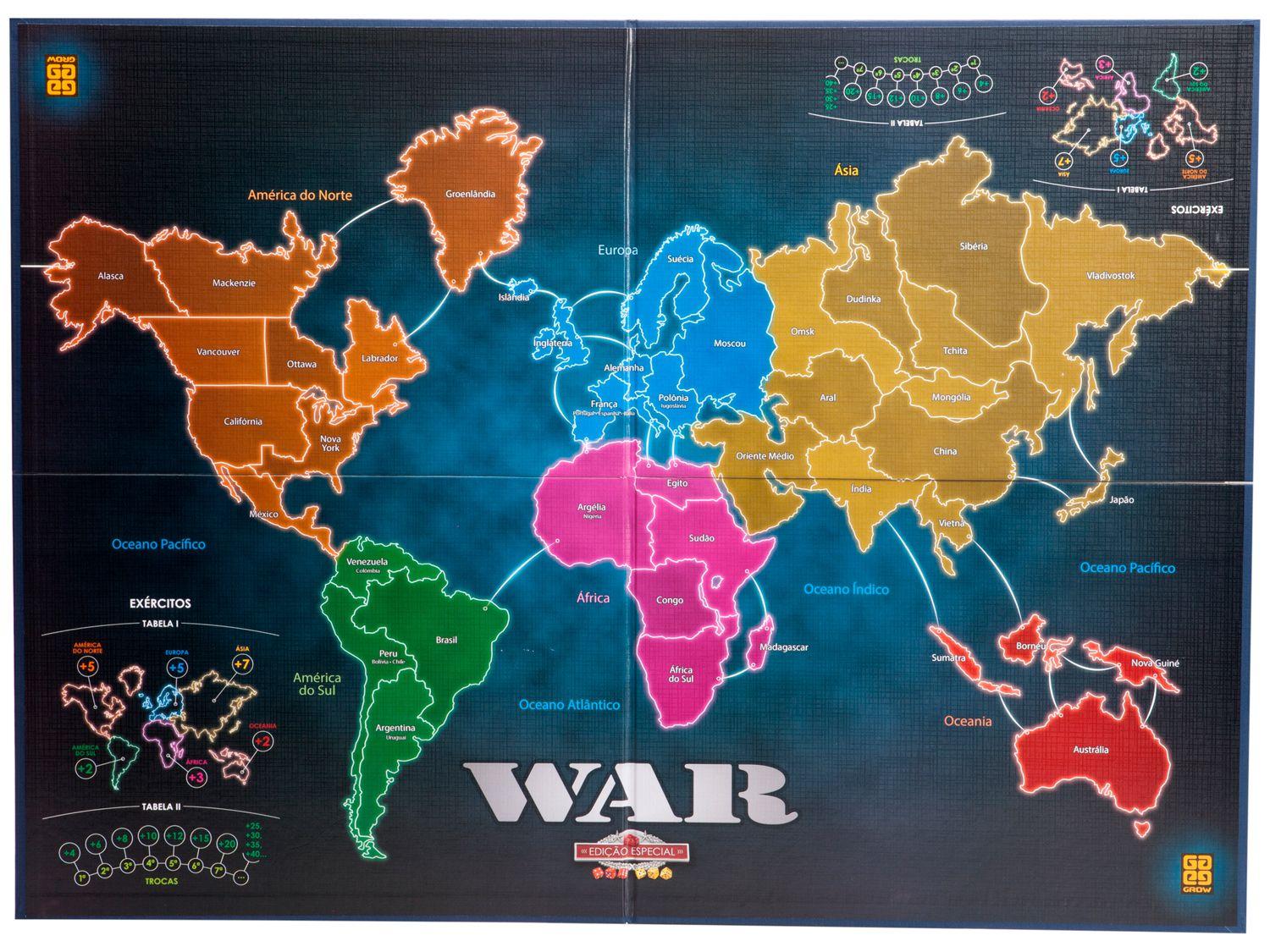 Jogo War Tabuleiro O Jogo da Estratégia War Edição Especial Grow