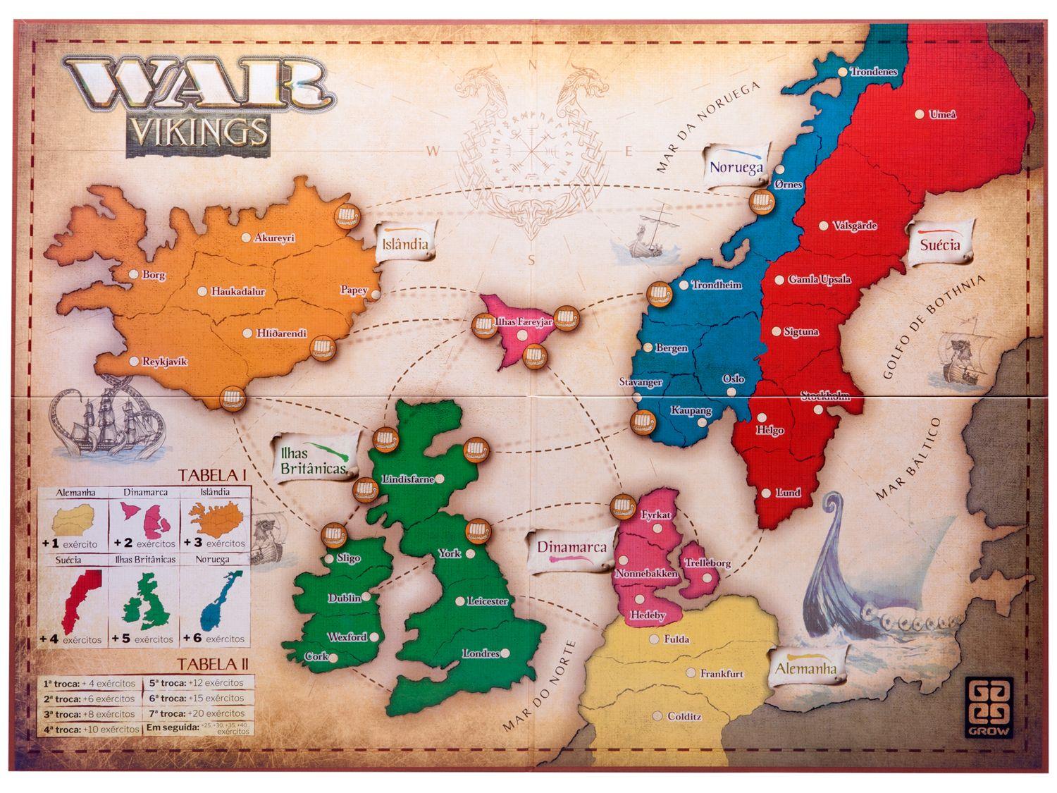 Jogo War Vikings Tabuleiro O Jogo da Estratégia