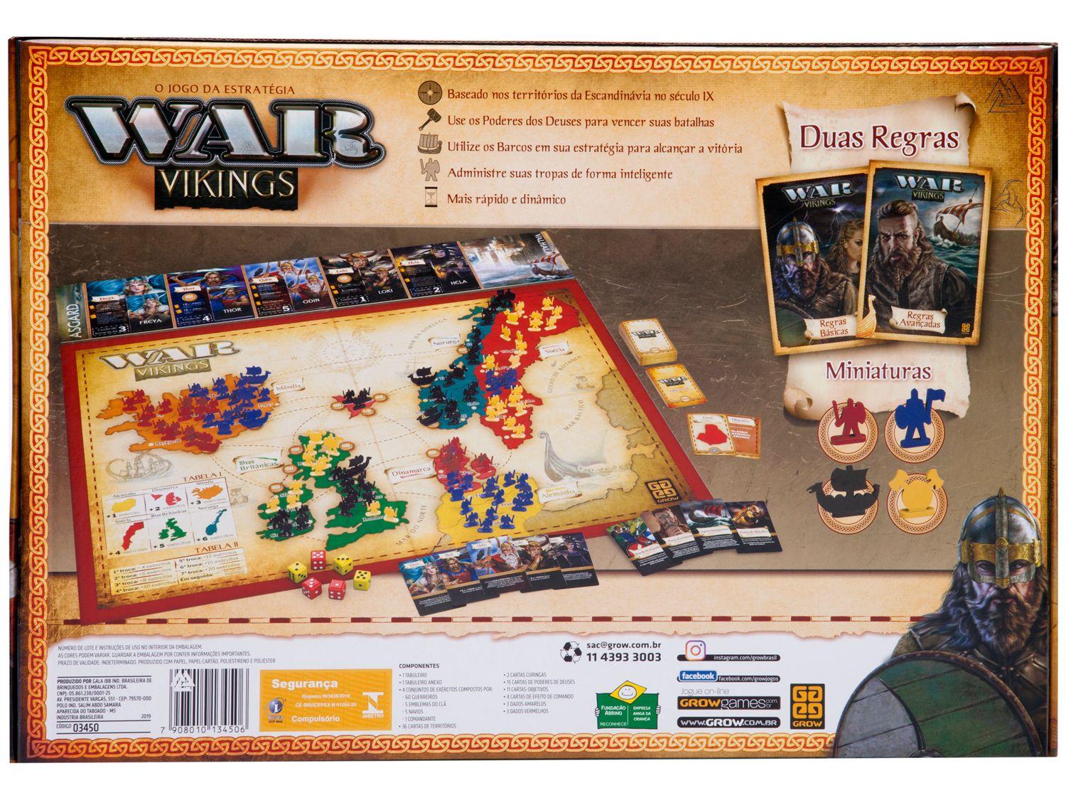 Jogo War Vikings Tabuleiro O Jogo da Estratégia