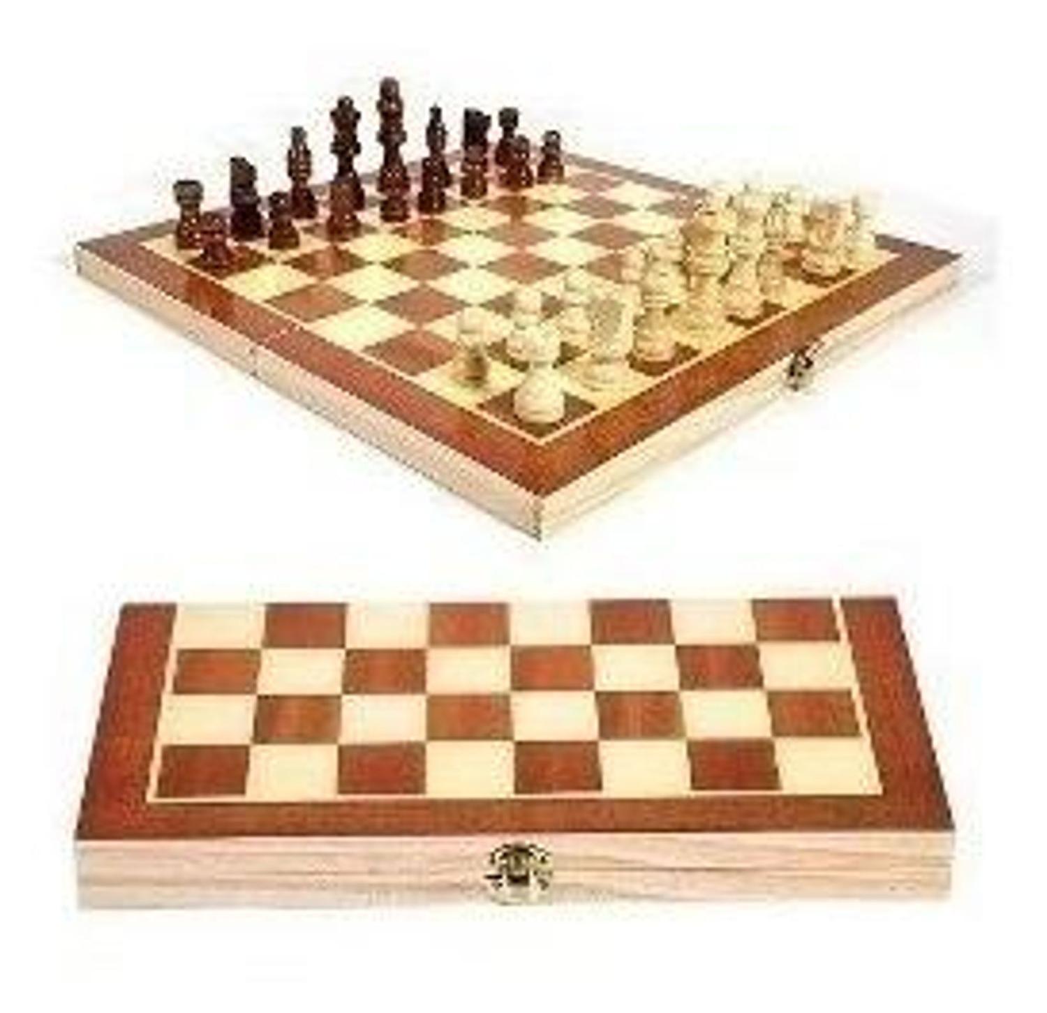 Conjunto de xadrez de madeira, 38 x 38 cm, grande jogo de xadrez