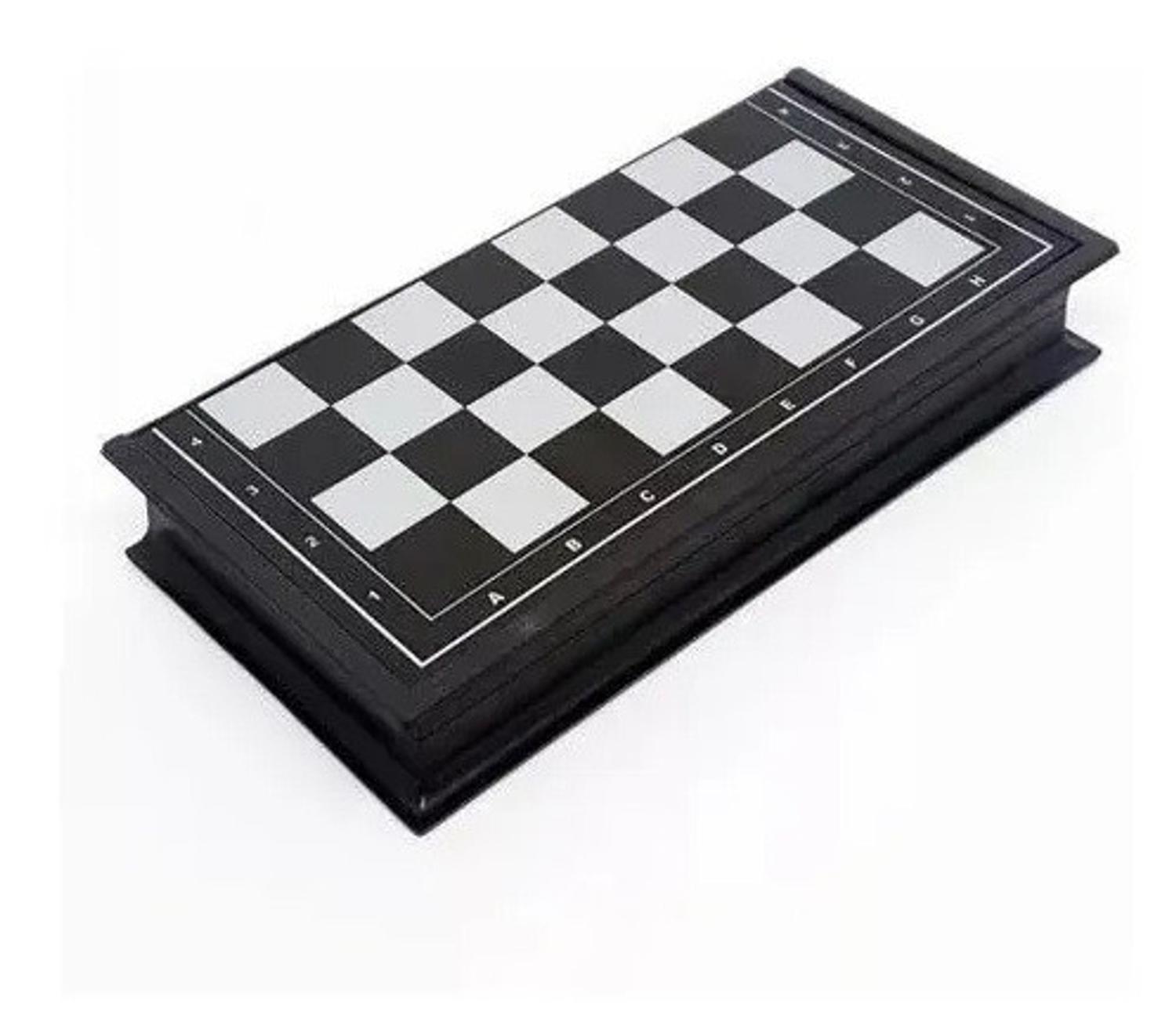Jogo De Xadrez Magnético Dobrável Tabuleiro Preto E Branco