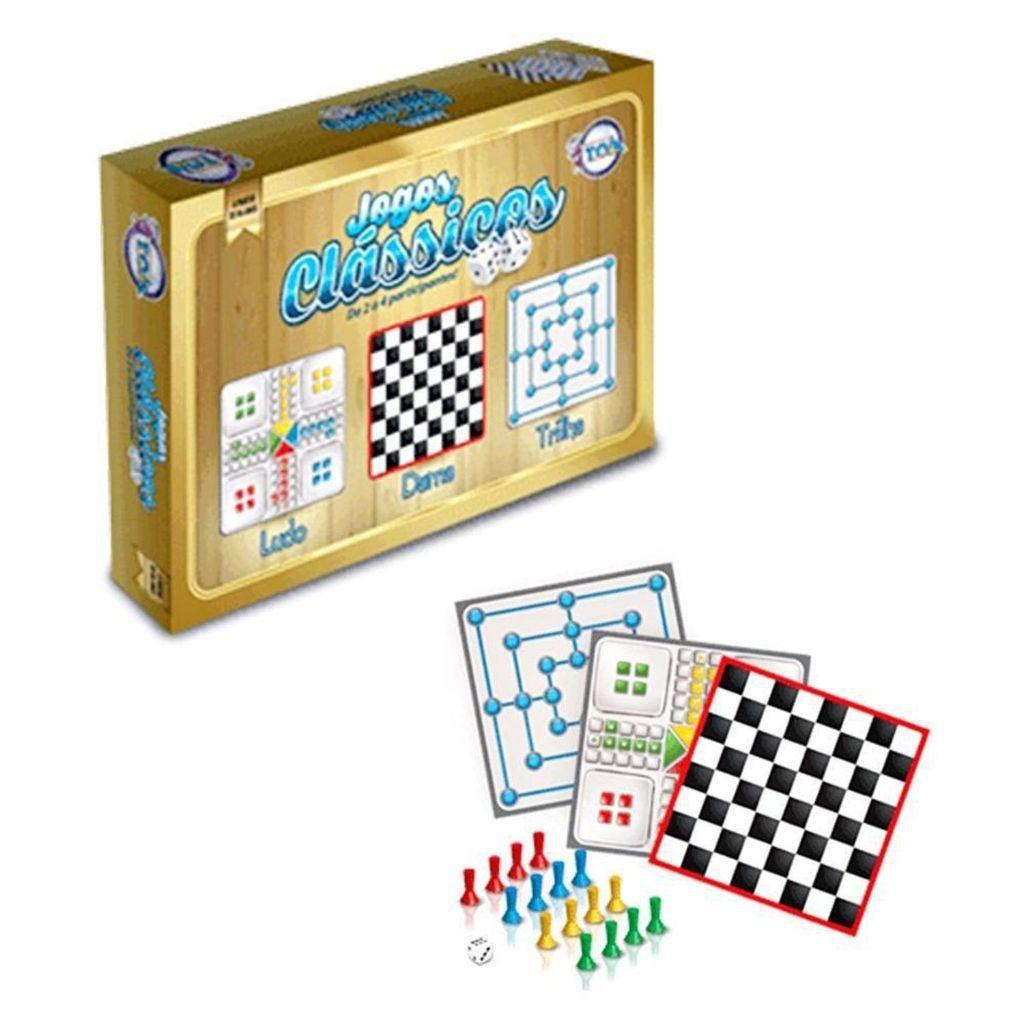 Jogos Clássicos Ludo/Damas/Trilha Brinquedos Toya - minipreco