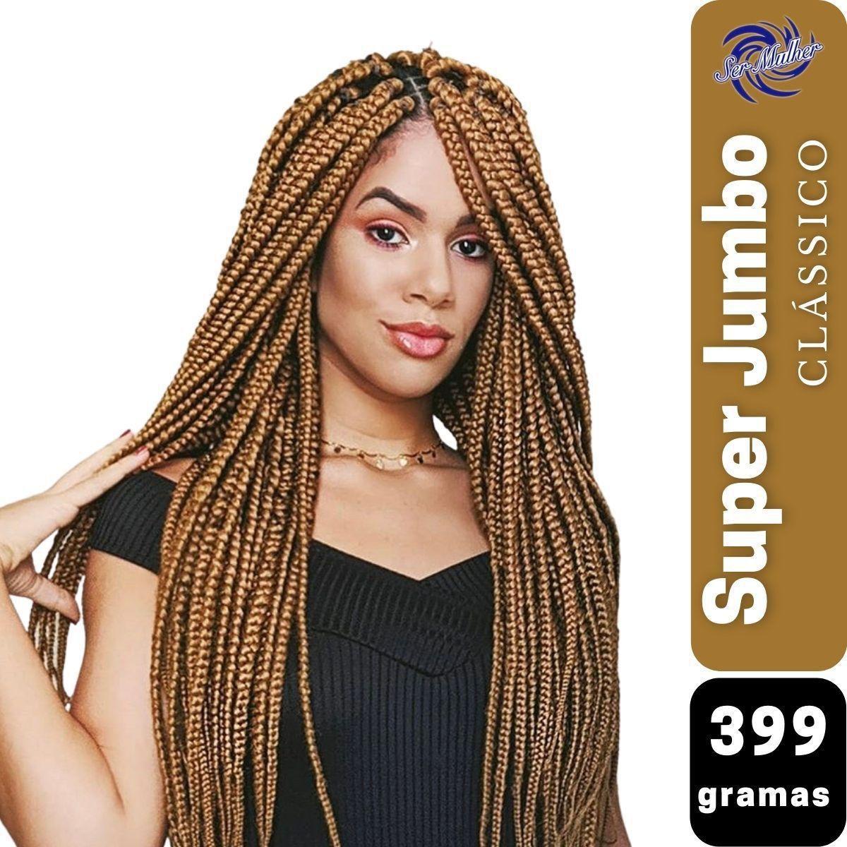 Jumbo Kanekalon Para Tranças Original Ser Mulher Pacote com 399 Gramas  Cores Clássicas 65 cm Jumbão Box Braids - Mega Hair - Magazine Luiza