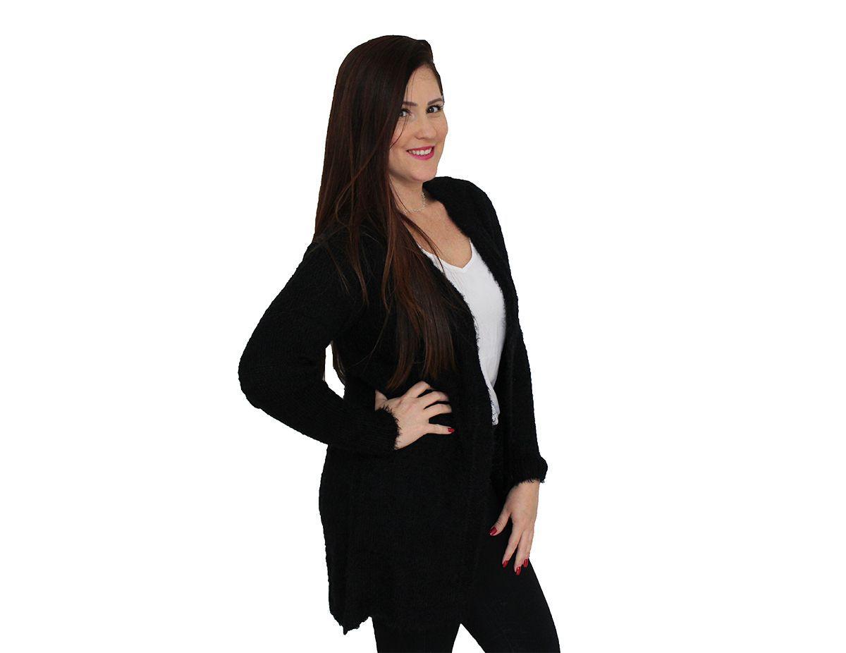cardigan feminino de pelinho