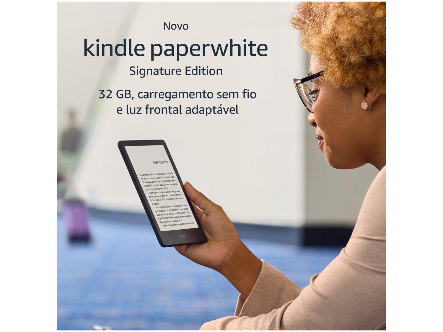 Kindle Paperwhite 12ª Geração 2024 Amazon 7" 32GB 300 ppi Preto Metálico
