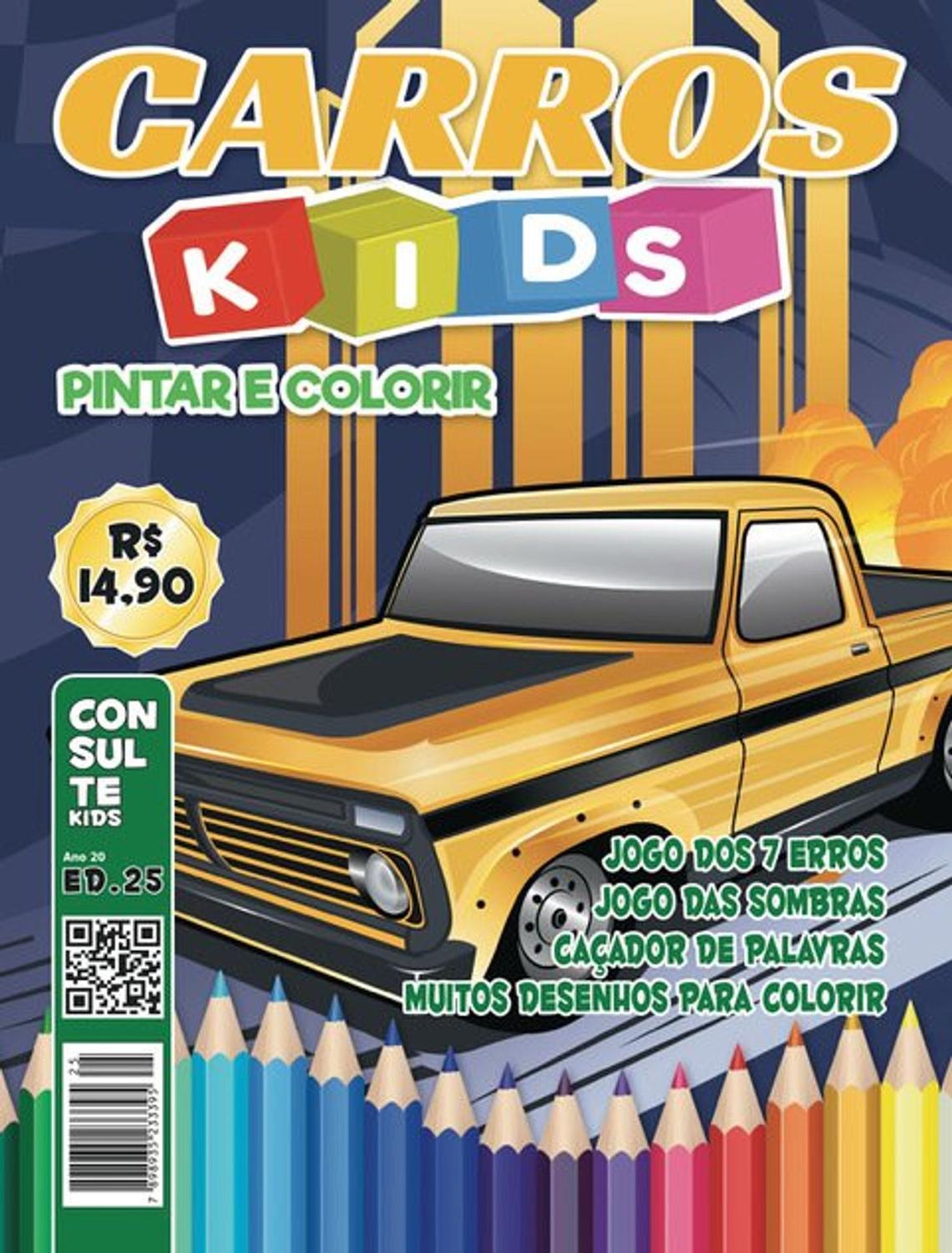 Kit 1 Livro Pintar E Colorir Kids Carros Com 6 Folhas 1 Caixa De Lapis De Cor 12 Cores Leonora Kit De Colorir Magazine Luiza