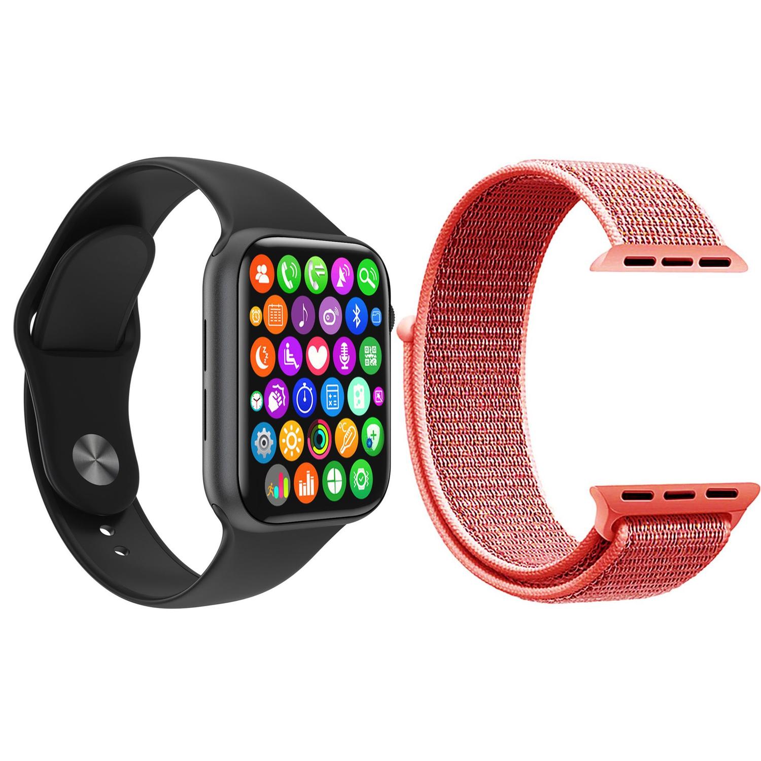 smartwatch rosa e preto