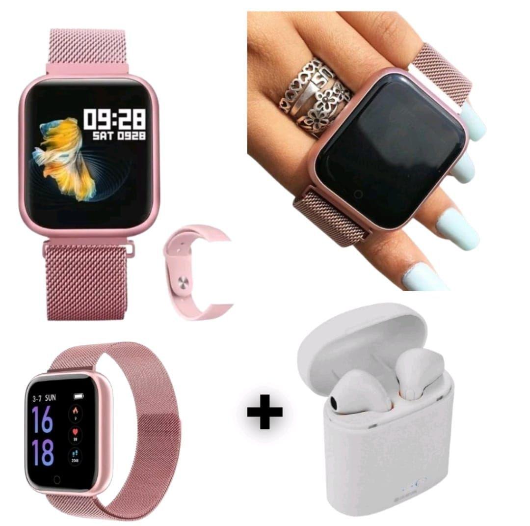 relógio smartwatch p70 rose