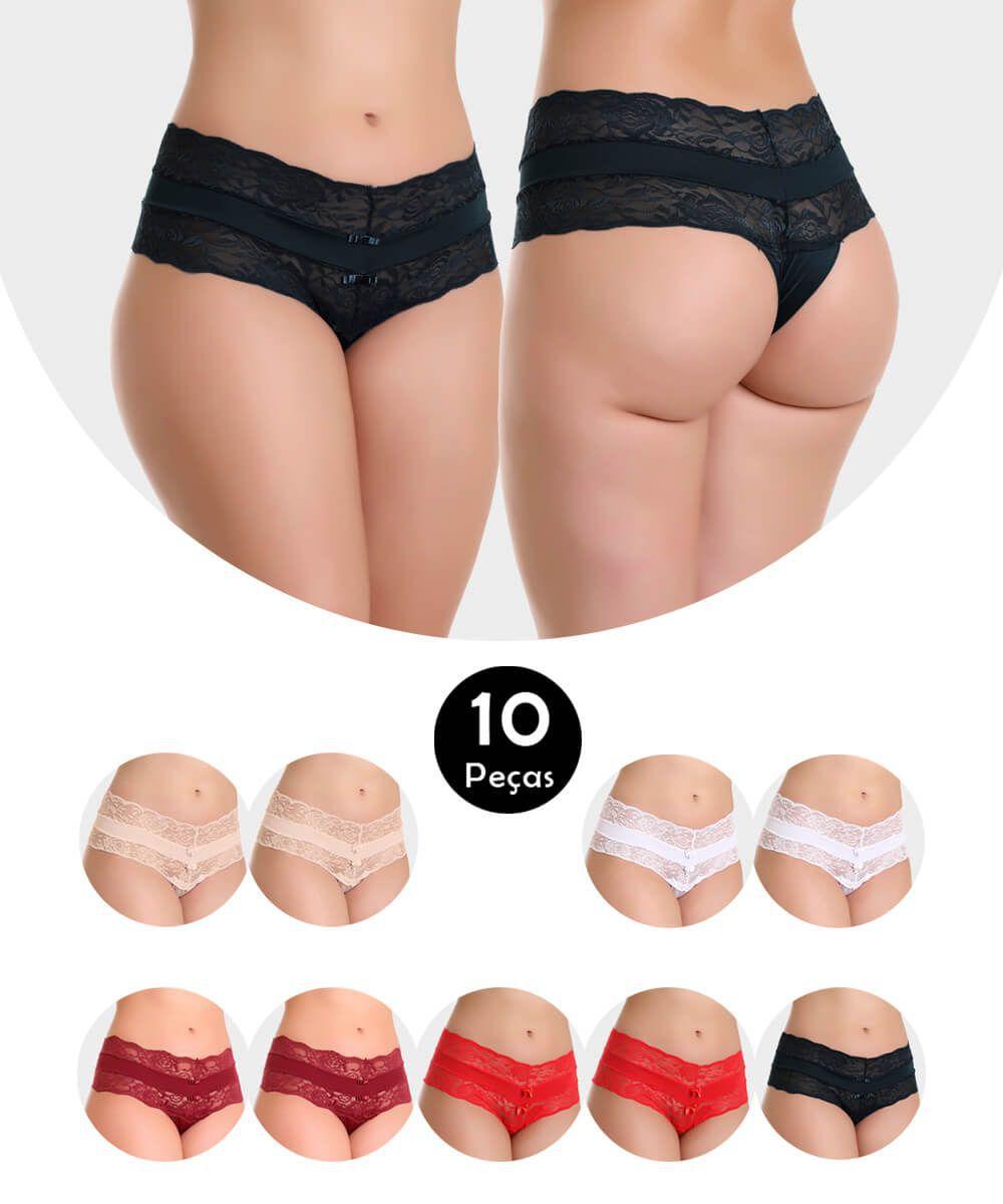 Calçinha fio dental cintura alta de renda Clearance