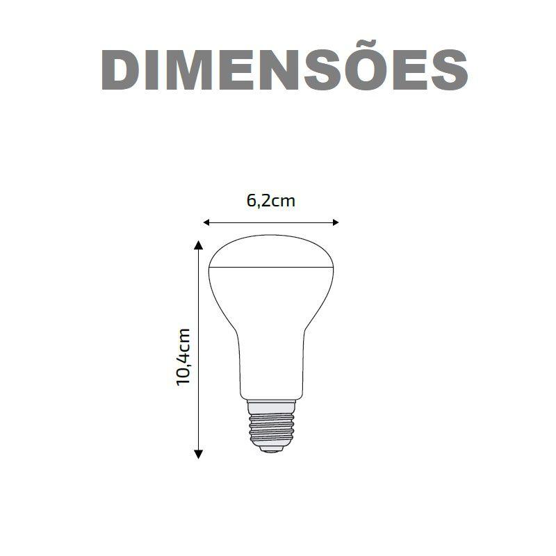 Lampada R63 Kit 10 Lâmpadas Led R63 Refletora 10w Luz Branca Fria 6000k - MBLED ...