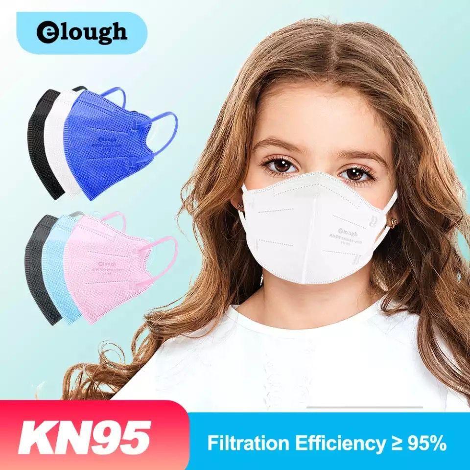 Kit 10 Máscaras Infantil kN95 n95 ffp2 4d kids europeu Elough BRANCA