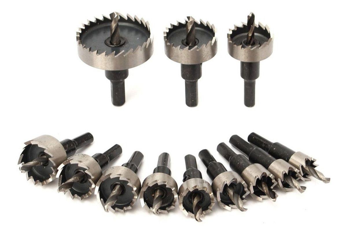 Imagem de Kit 12 Brocas Serra Copo Aço Ferro Alumínio 15 A 50mm