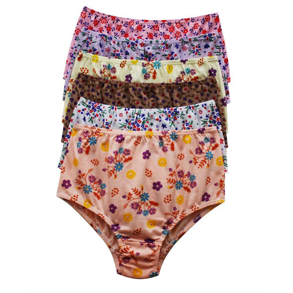 Kit 12 Calçola Senhora Algodão Estampada Tamanho M ou G Atacado - Cores  Variadas - Pijamas Belos Sonhos - Calcinha - Magazine Luiza