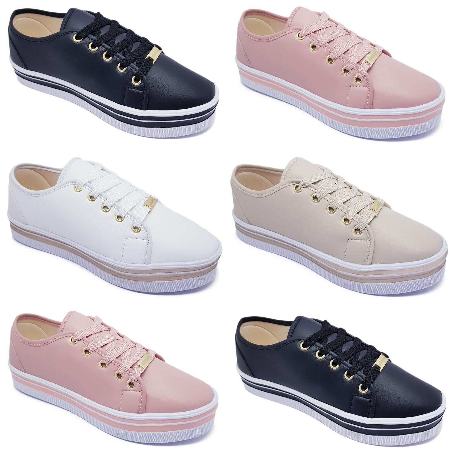 Kit 12 Pares Tênis Feminino Casual Flatform Solado Alto K79 - FABRICATA -  Tênis Feminino - Magazine Luiza