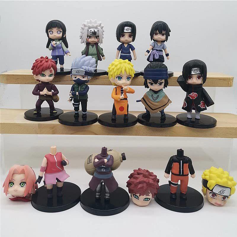 KIT ANIME NARUTO 12 PEÇAS PERSONAGENS 8CM.