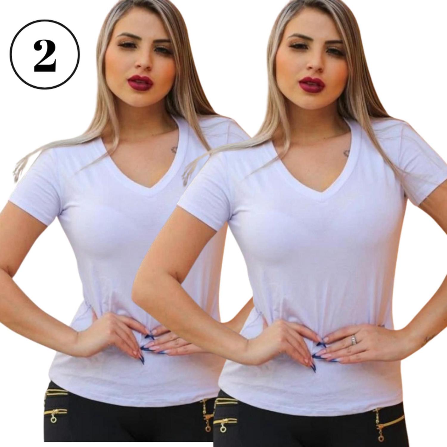 Kit 2 Blusa Branca Enfermagem Baby Look Camiseta Feminina B sica