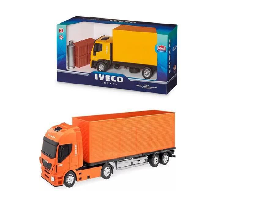 Caminhao bau iveco hi way usual brinquedos usual plastic