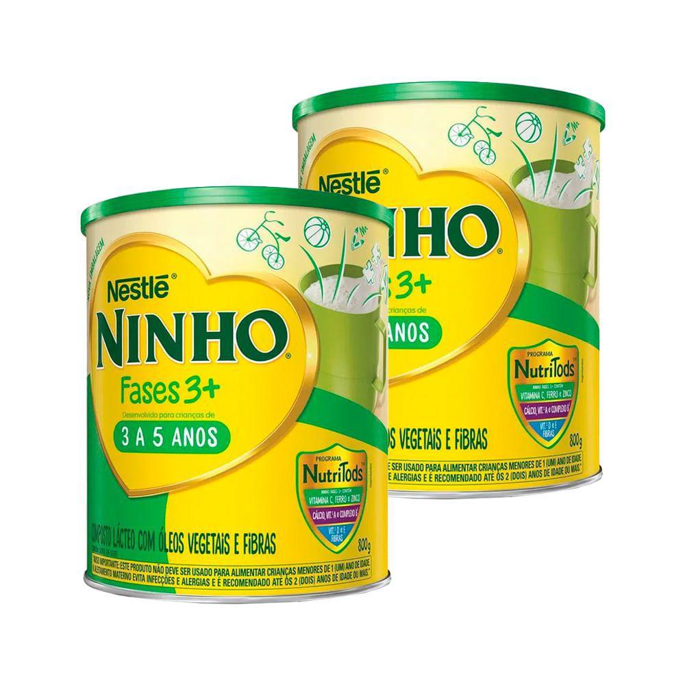 Kit 2 Composto Lácteo NINHO Fases 3+ 800g cada - Nestlé - Composto ...