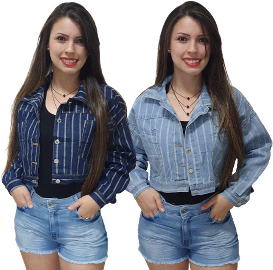 jaquetinha jeans feminina