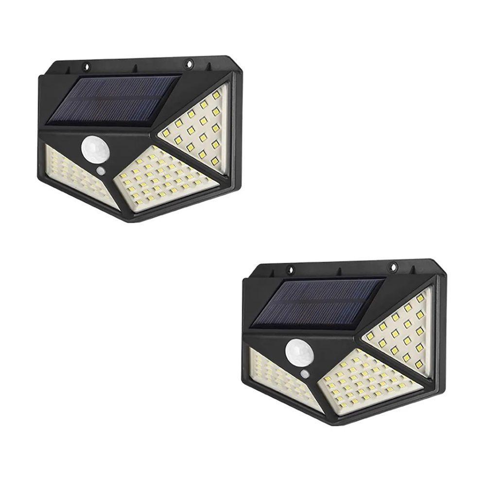 Kit 2 Luminárias Solar De Parede 100 Leds Sensor Presença ASUS