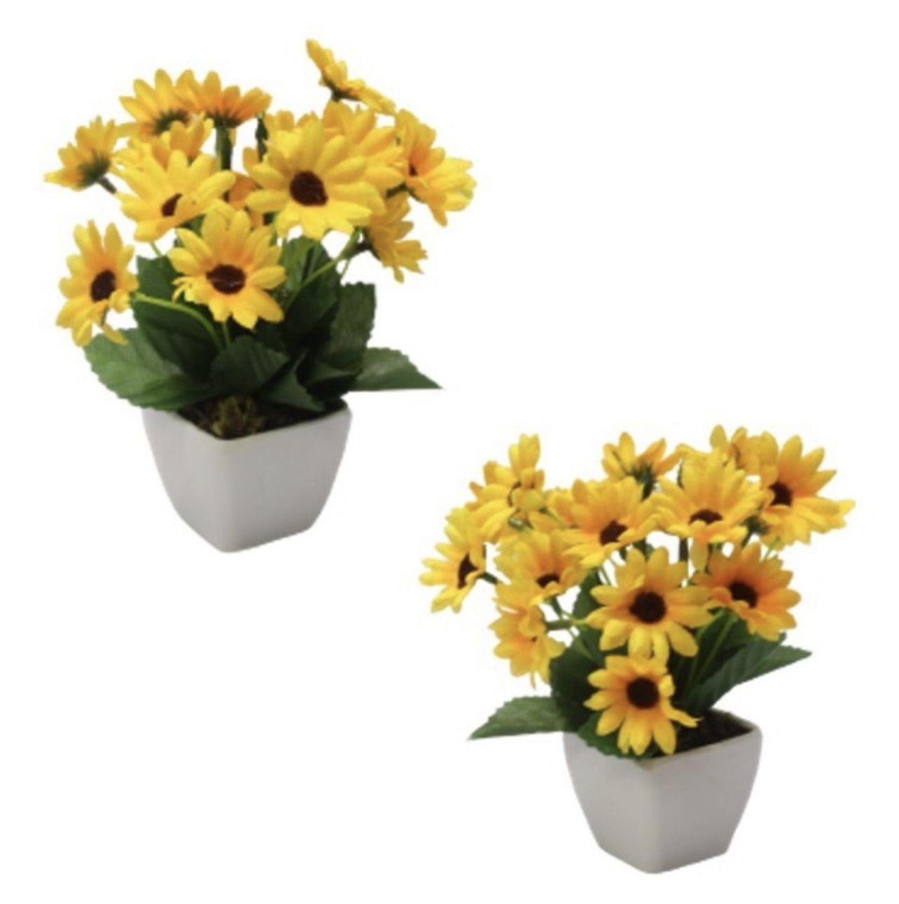 Kit 2 mini arranjos de flores artificiais decoração lembrancinhas girassol  amarelo jardim - JL flores artificiais - Flores Artificiais - Magazine Luiza