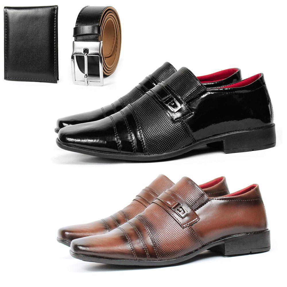 Kit 2 Pares Sapato Social Masculino Luxo Bonito Com Cinto E Carteira - Sw  Shoes - Kit Masculino - Magazine Luiza