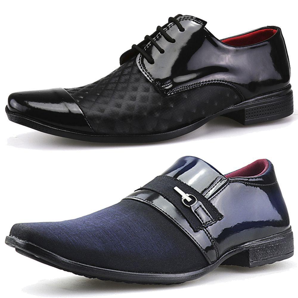 Kit 2 Pares Sapato Social Neway Masculino Preto e Azul - Sapato Social  Masculino - Magazine Luiza