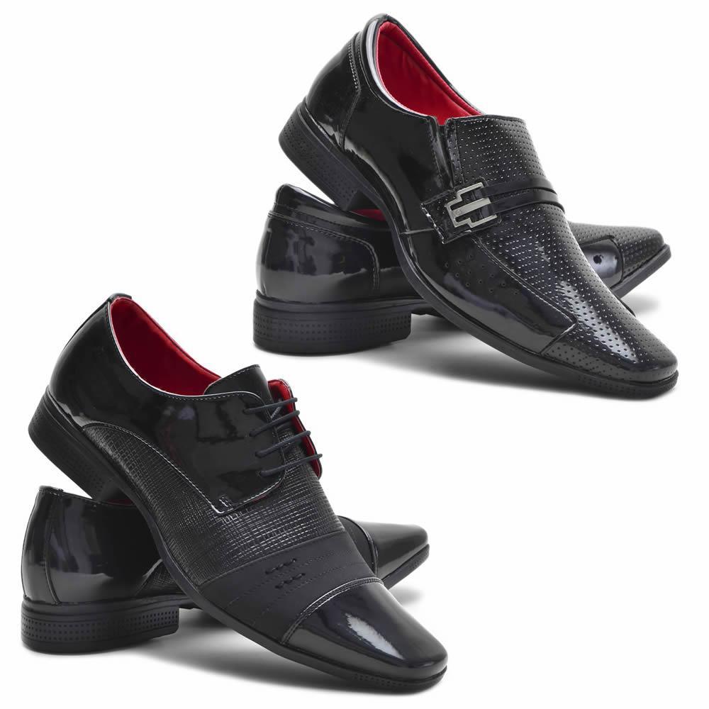 Kit 2 Pares Sapato Social Ruggero Masculino em Verniz - Sapato Social  Masculino - Magazine Luiza