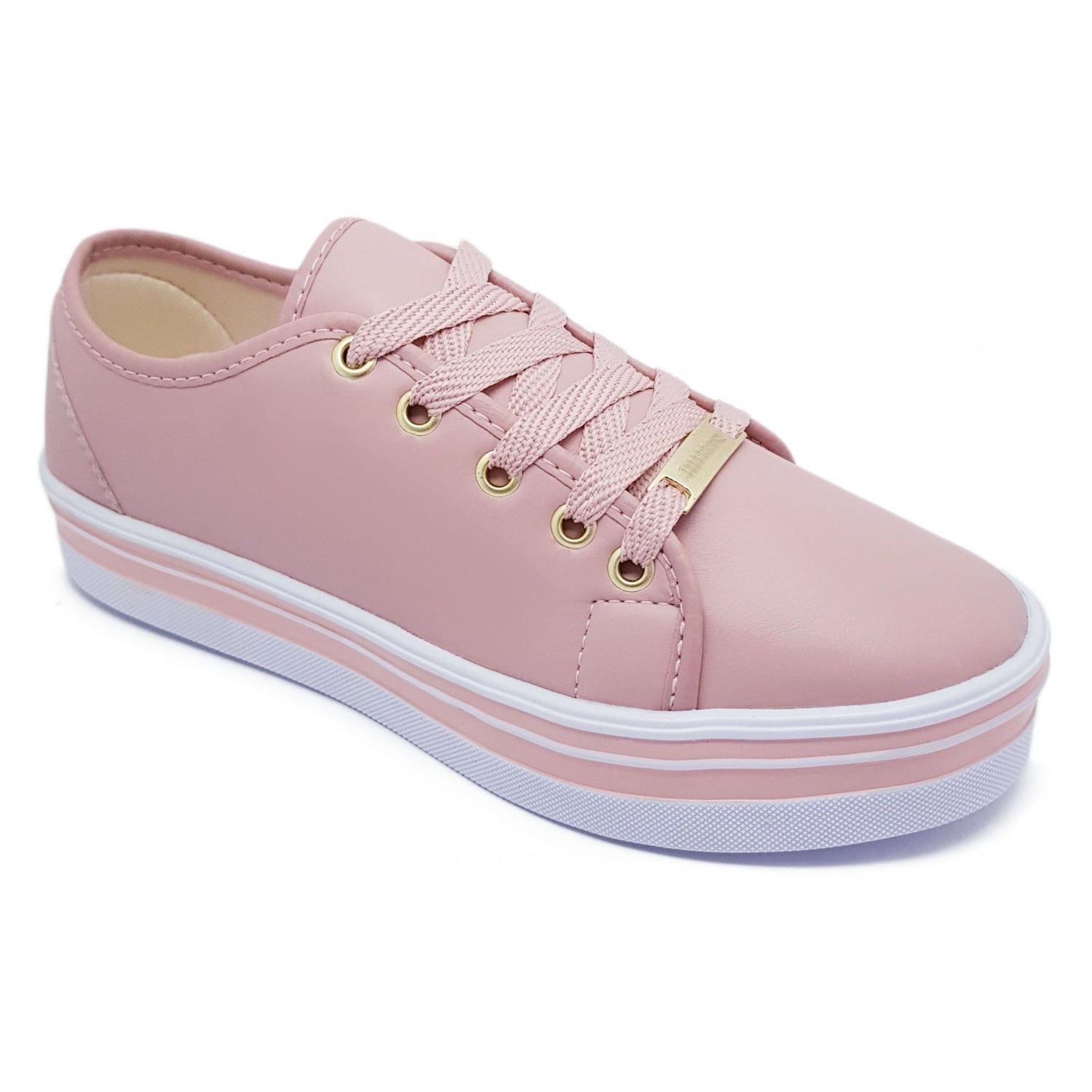Tênis Feminino Casual Solado Alto Capricho Azul