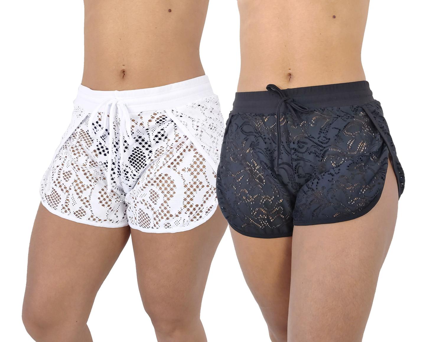 saia curta transparente com short