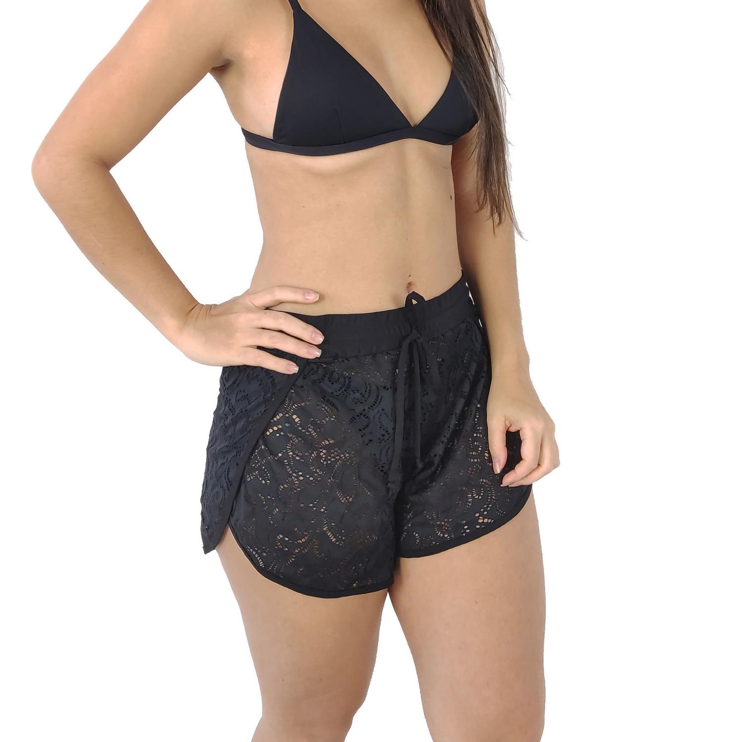 short de renda praia