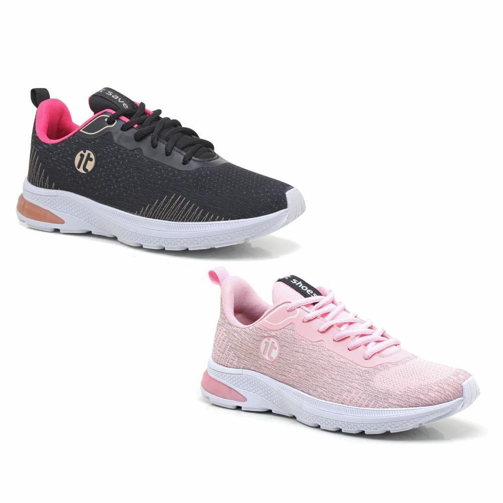 Kit 2 Tênis Feminino Amortecedor Gel Academia Caminhada - It Shoes ...