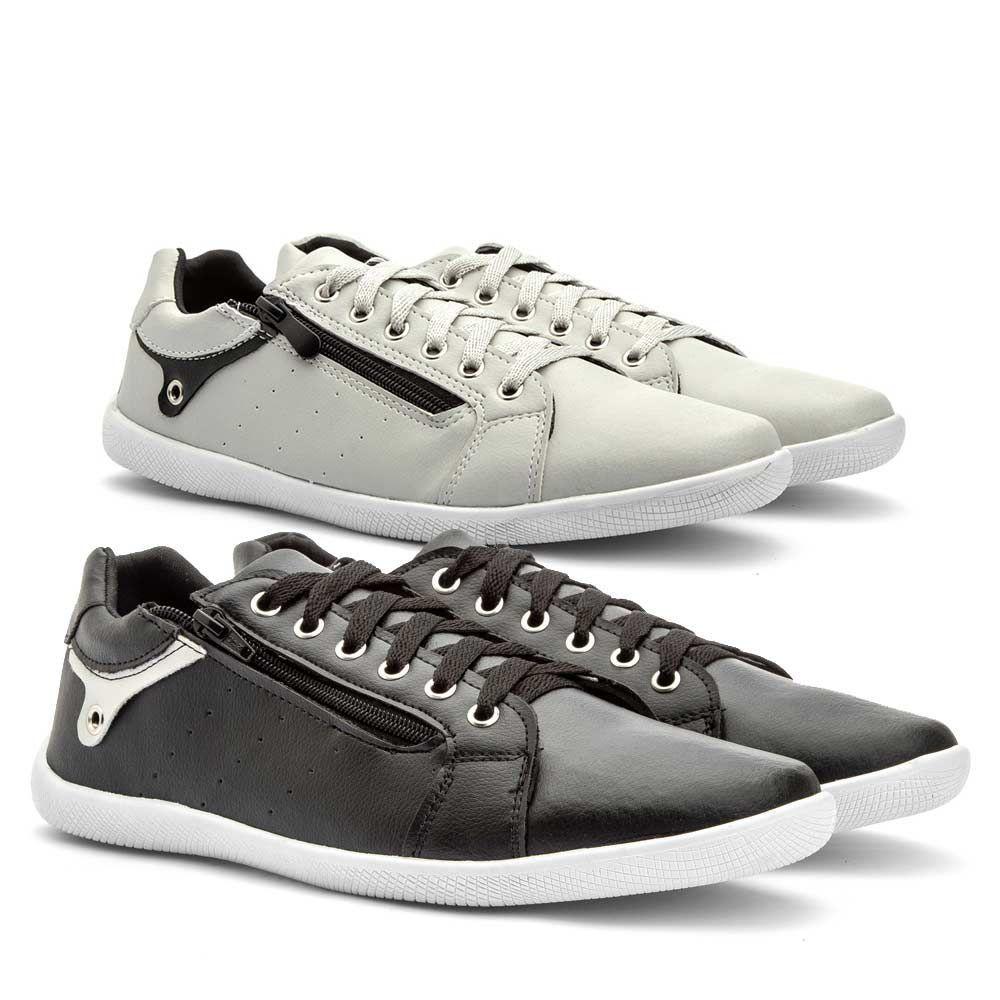 Kit 2 tênis sapatênis masculino preto - branco e bege - Lucari - Sapatênis  Masculino - Magazine Luiza