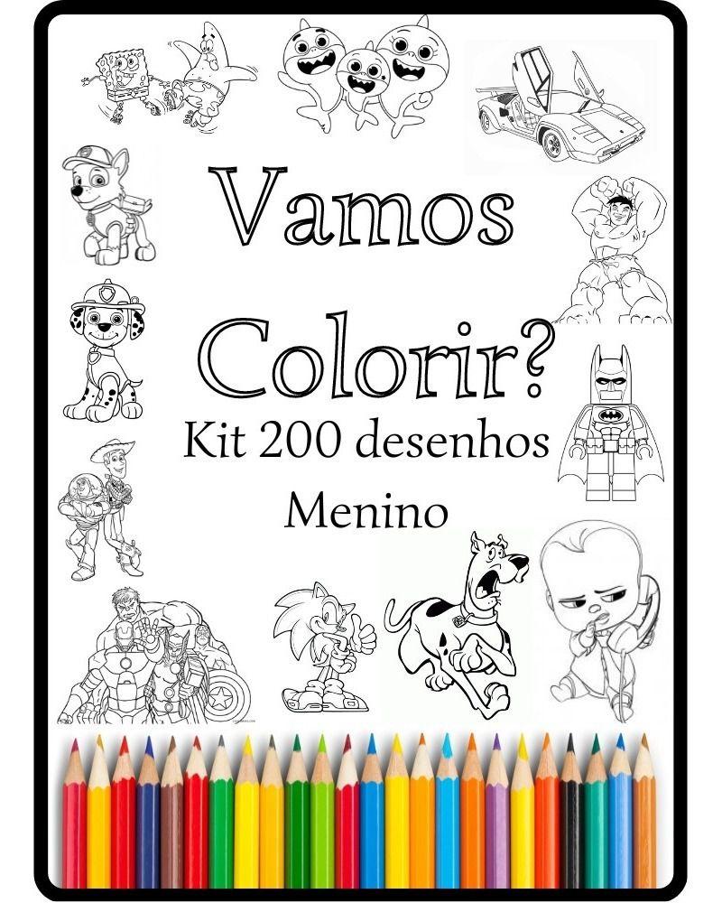 Kit 200 Desenhos Para Colorir E Pintar Unicórnio - Folha A4