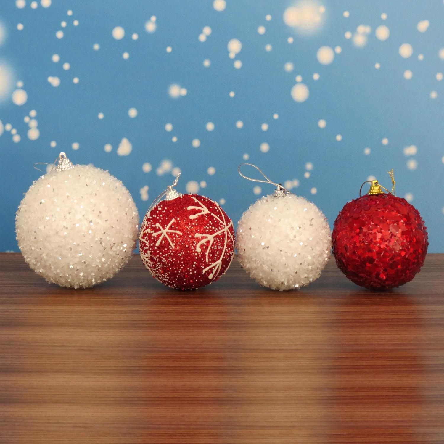Kit 22 Bolas 8cm e 10cm para Árvore de Natal Branco Vermelho - Cromus -  Bola de Natal - Magazine Luiza