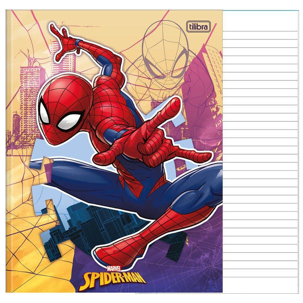 Kit 2un Caderno Brochura Grande 80fls Capa Dura Spider Man Marvel Homem ...