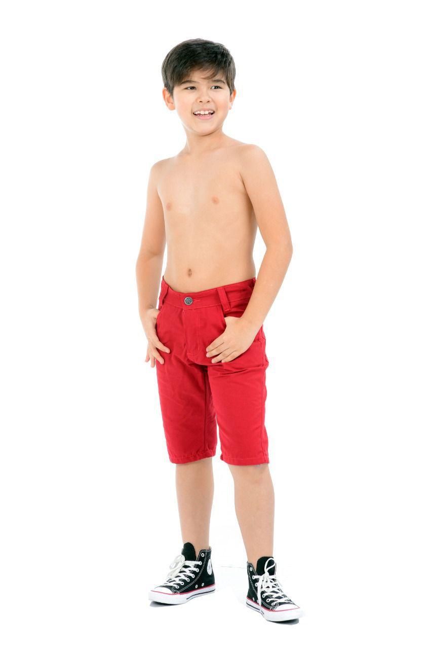 bermuda jeans colorida infantil