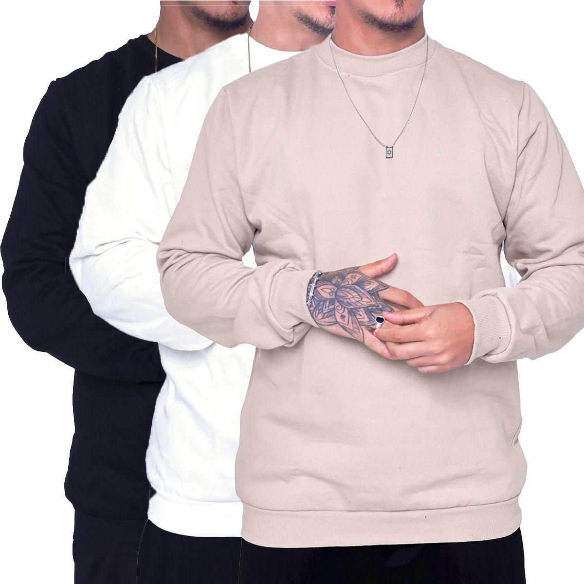 Sem Capuz Masculino Blusa Moletom Lisa Masculina Moletom Capuz