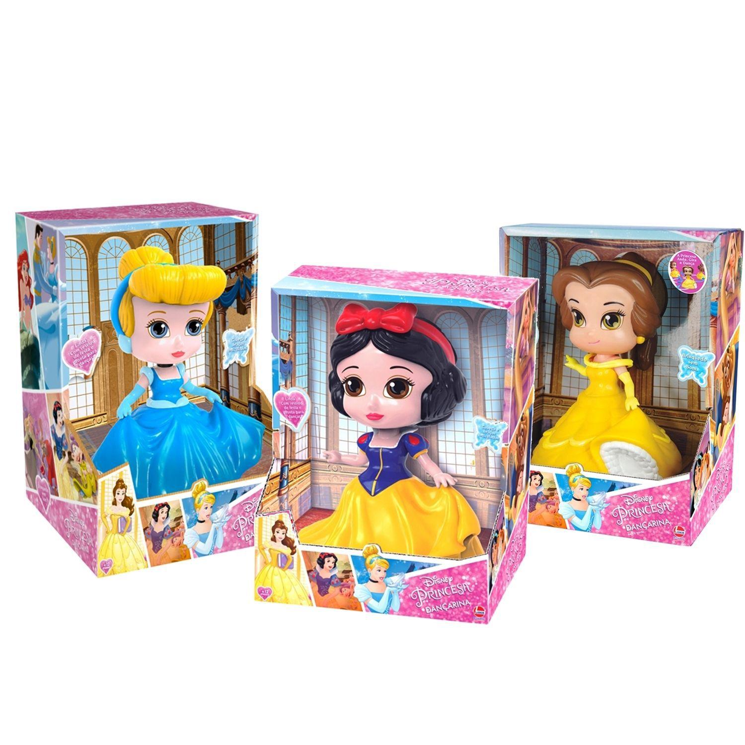 Kit 3 Bonecas Dançarinas Princesas Disney - Líder Brinquedos - Bonecas ...