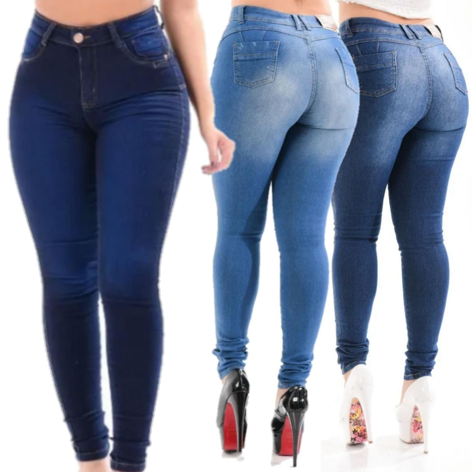 Kit 3 Calça Jeans Feminina Lycra Stretch Hot Pant CIntura Alta Slim Skinny  Elastano - Mittlyz - Roupas Femininas - Magazine Luiza