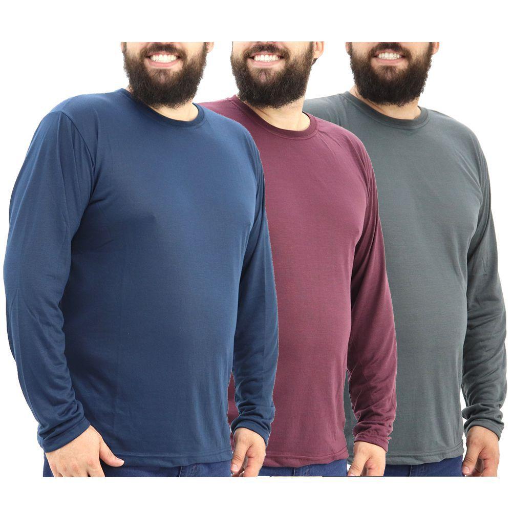 camiseta malha fria masculina