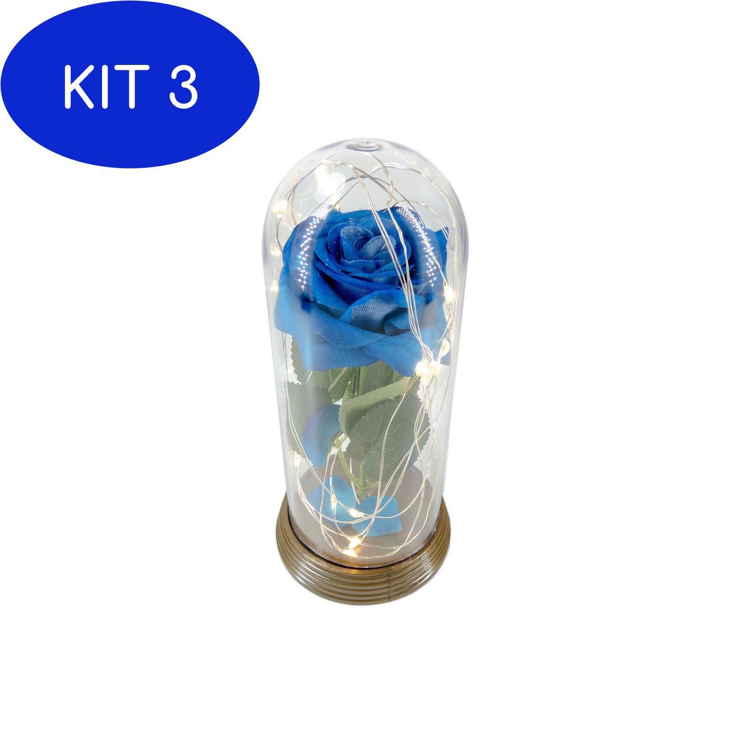 Kit 3 Cúpula A Rosa Azul Encantada A Bela E A Fera Luminária - Amor Lindo  Boutique - Luminária - Magazine Luiza