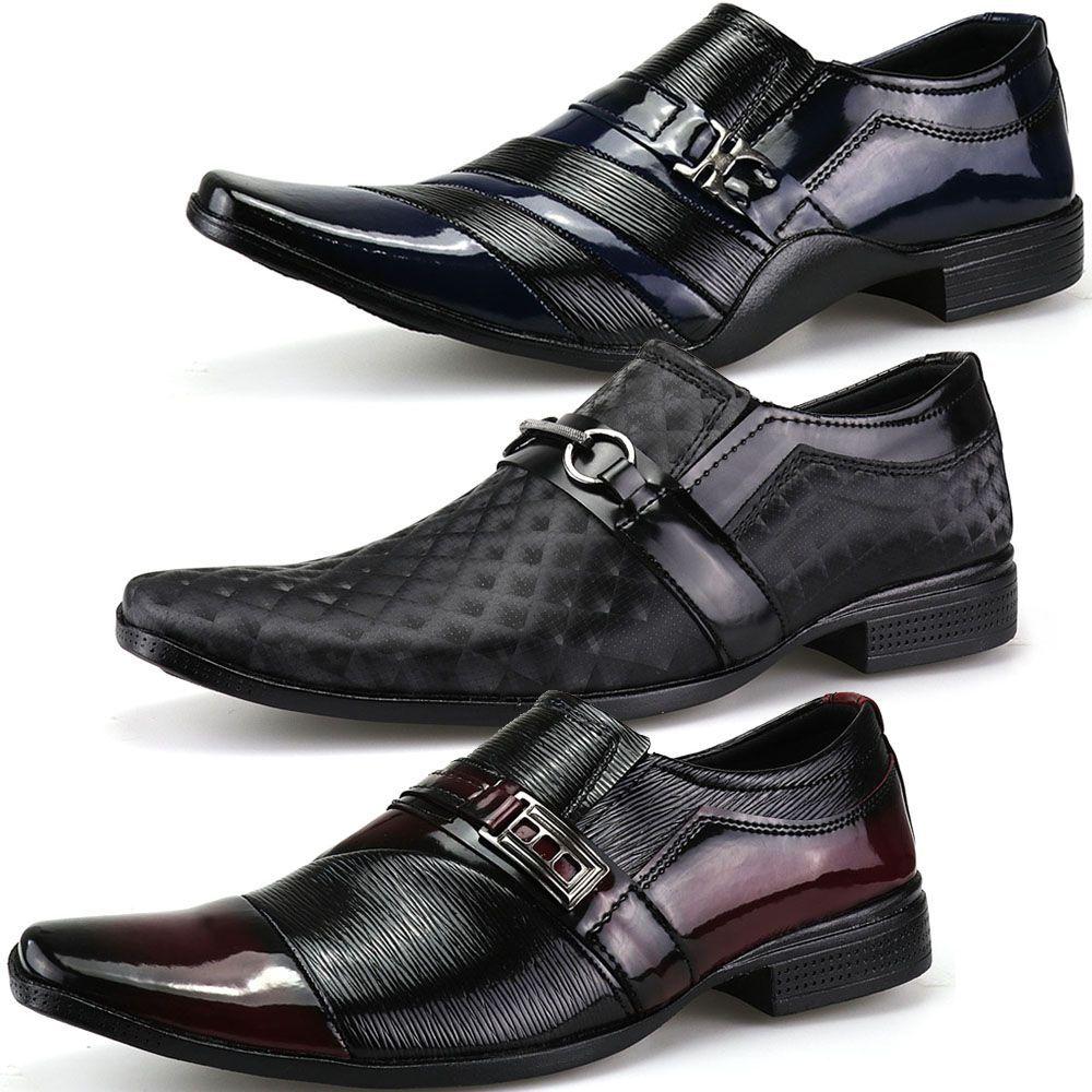 Kit 3 Pares Sapato Social WS3 WS Shoes Masculino Vermelho, Azul e Preto - Sapato  Social Masculino - Magazine Luiza