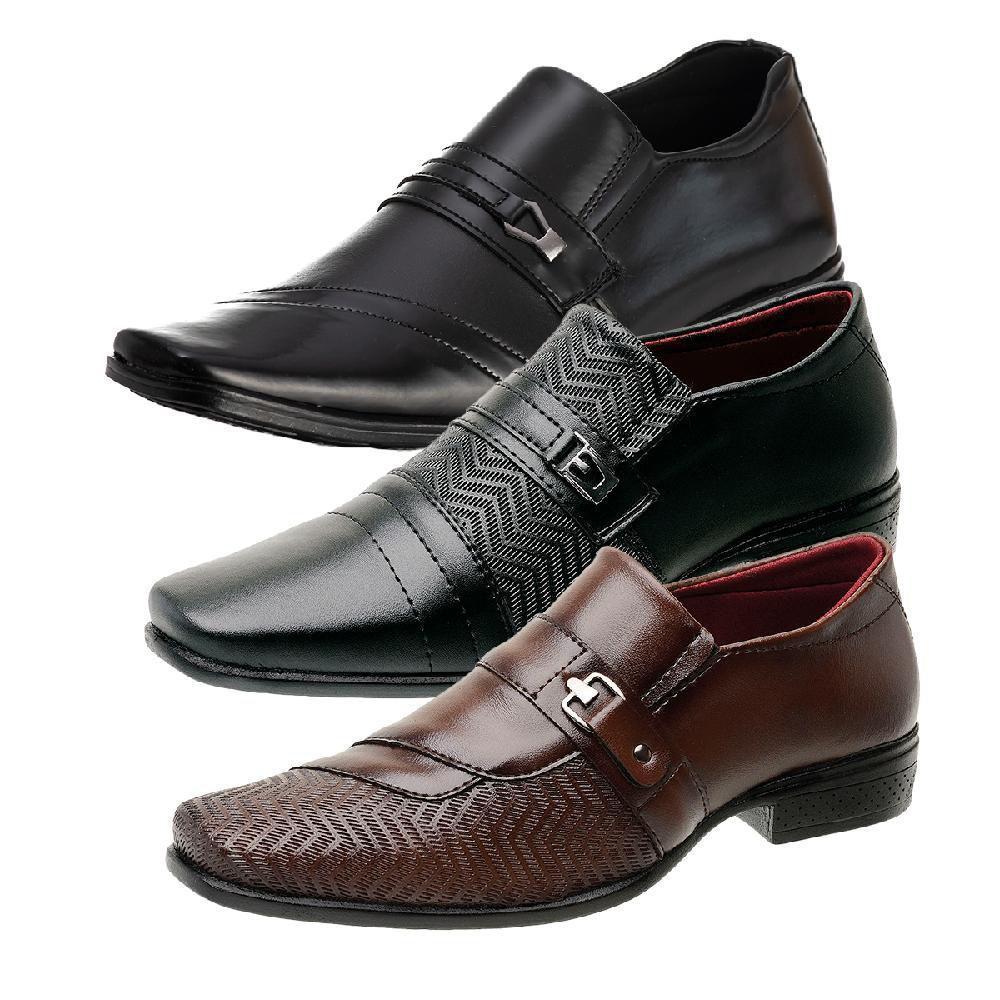Kit 3 Sapatos Sociais Masculino Bico Quadrado Dia a Dia - Torrenezzi - Sapato  Social Masculino - Magazine Luiza